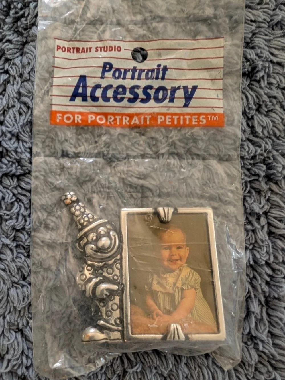 Silver Clown Accent Photo Frame - Baby Picture Holder